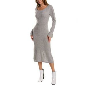 QI 100% Cashmere‎ Boat Neck Midi Dress XL